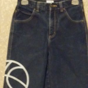 P. Miller Worldwide Basketball Logo Jean Shorts